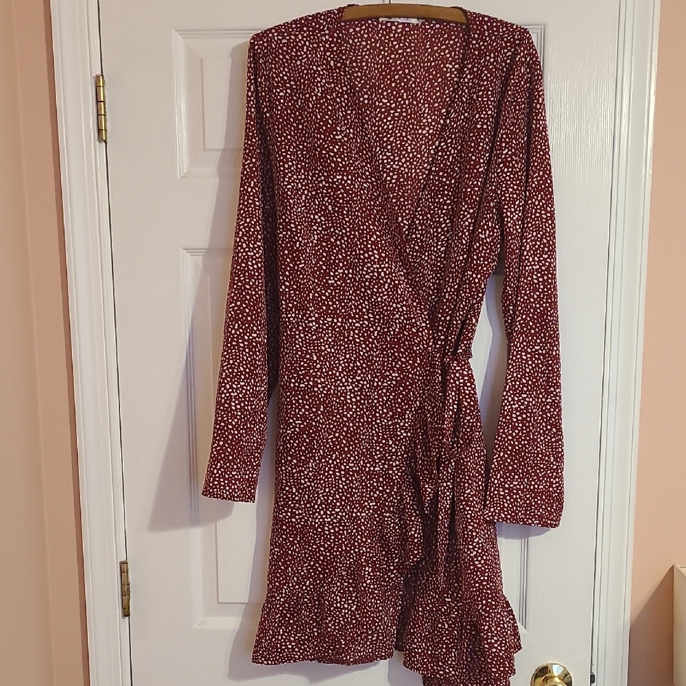 Elegant Red Wrap Dress
